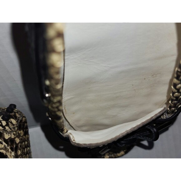 Tod's Womens Snakeskin Loafers Size 8.5 Brown Beige Bow Accent Driving Shoes - Picture 11 of 13